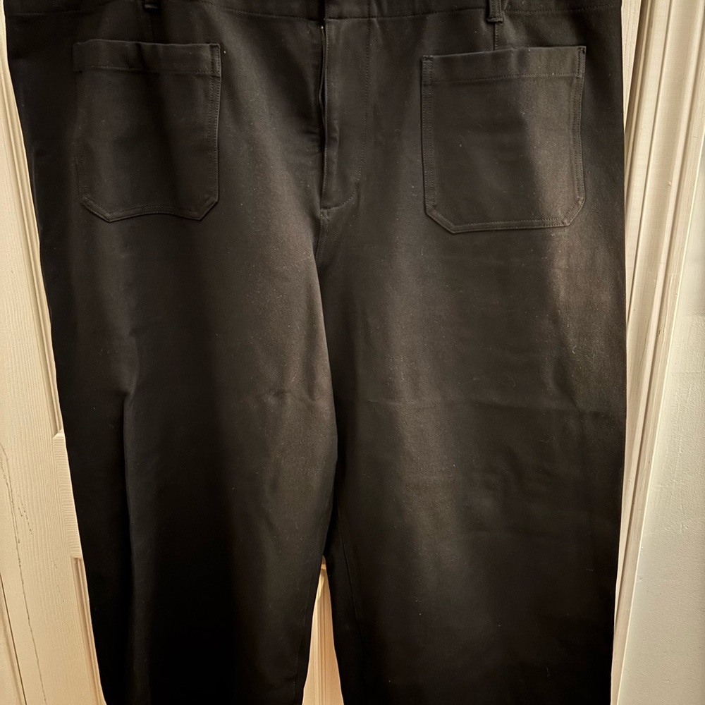 Anthropologie Maeve The Colette Ponte Crop Black Wide Leg Pants - Picture 2 of 5